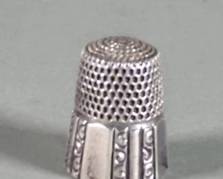Lot 520 Pair of sterling silver thimbles