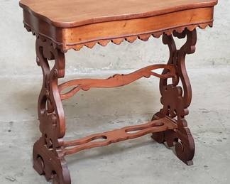 Lot 96 Antique carved walnut parlor table