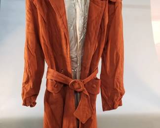 Lot 255 Vintage Caljax belted burnt orange suede satin