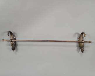 Lot 462 Vintage figural brass wall mounted towel rack