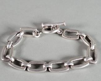 Lot 537 Sterling silver minimalist style link bracelet