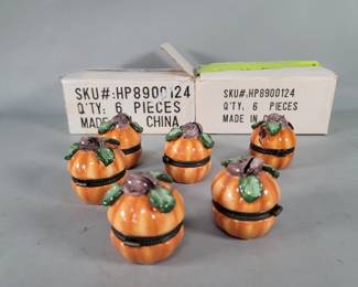 Lot 336 Group of ceramic pumpkin trinket boxes