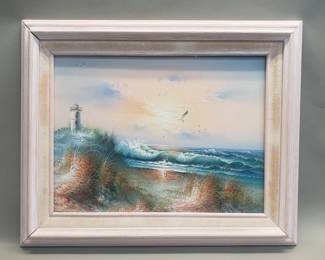 163 Lot 331 Adamssigned coastal oil painting on canvas