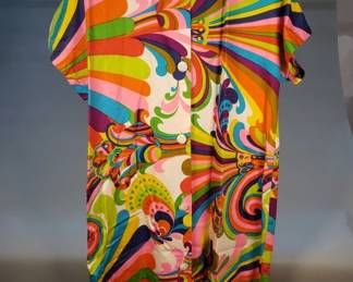 Lot 262 Vintage handsewn Peter Max style print cotton