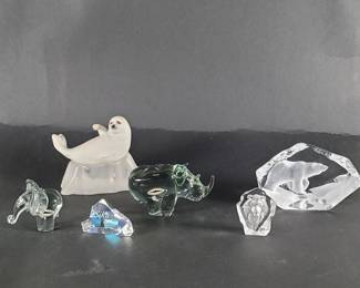 Lot 307 Swarovski paperweight, glass figures, crystal