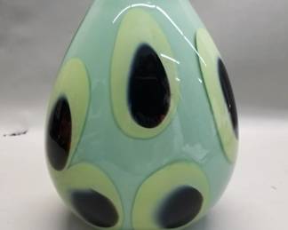 191 Lot 536 Signed green studio art glass vase