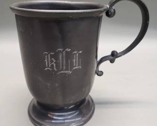 Lot 363 Vintage pewter handled mug