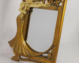 Lot 346h Vintage Art Nouveau Style vanity mirror