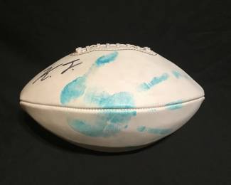 Lot 402h Kayvon Thibodeaux signed hand imprinted football