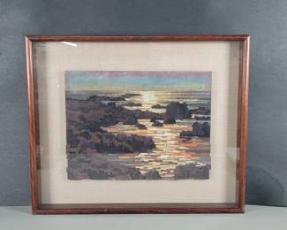 148 Lot 179 Douglas Fenn Wilson mixedmedia seascape painting