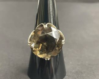 Lot 625h Vintage sterling silver ring with smoky quartz