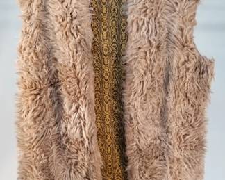 Lot 432 Vintage lined faux fur vest with hidden grommets
