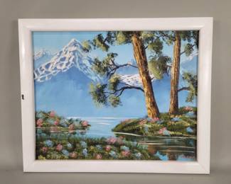 185 Lot 455 Jelena signed oil painting on canvas