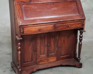 059 Lot 135 Antique mahogany drop front secretary desk