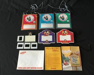 084 Lot 409h Disneyland employee badge, passes and 35mm slides
