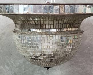 057 Lot 32 Vintage electrified mirror mosaic dancehall ceiling dome