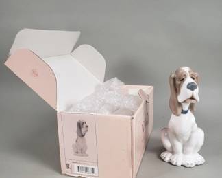 Lot 289 Nao porcelain Sad hound figurine in original box