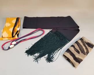 Lot 439 Group of vintage scarves, belts, etc