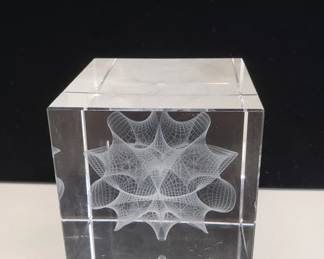 Lot 393 Crystal cube desk ornament