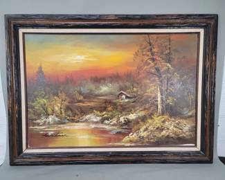 187 Lot 461 Whitmansigned landscape oil painting on canvas