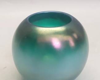 Lot 491 Vintage iridescent art glass bowl