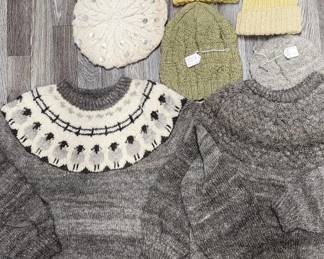 Lot 353h Handmade crocheted beanies, hats, sweaters