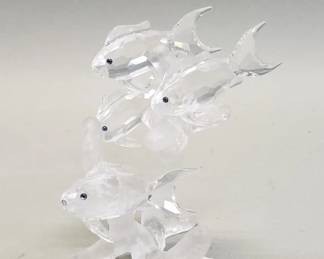 Lot 140 Swarovski crystal school of fish figurine