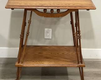 Lot 321h Antique two tier wood side table