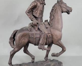 Lot 261 Signed S. Doglarov bronze tone Plaster sculpture