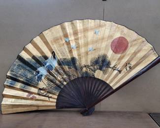 Lot 167 Vintage hand painted Chinese wall fan