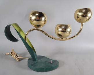 099 Lot 164 Midcentury Modern Lily of the Valley table lamp