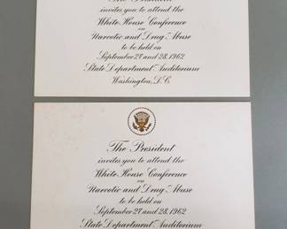 135 Lot 577 Pair of 1962 presidential invitation cards