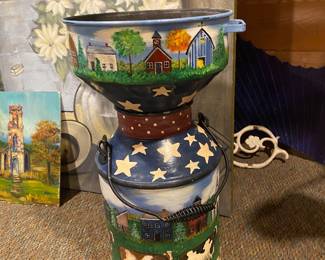 Beautiful hand-painted antique milk jug