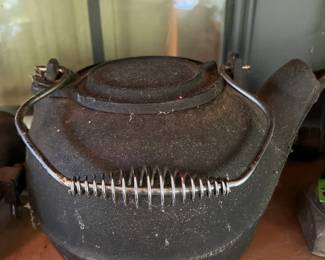 Antique cast iron kettle