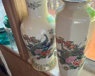 Asian-themed porcelain vases