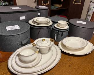 Haviland "Greek Key" 50+-pc set china (includes carrying cases)