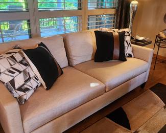 Ethan Allen contemporary style linen sofa