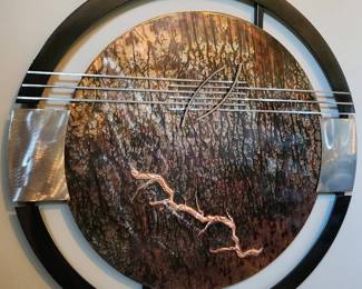 Metal wall art, signed