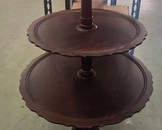 Antique 3 Tier Pie Crust Table