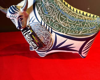 Lot 69: Art Escudellars Hand-Painted Ceramic Bull Figurine