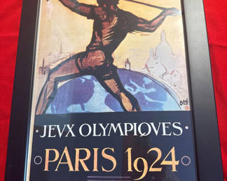 Lot 62: Framed Paris 1924 Olympics Poster Print