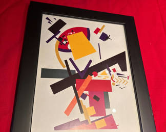 Lot 26: Malevich - Abstract Geometric Art Print in Black Frame