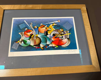 Lot 140: David Shluss serigraph Framed Abstract Musician Print