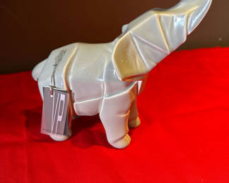 Lot 84: Ourense - Geometric Porcelain Elephant Figurine