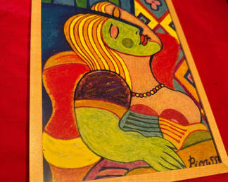 Lot 18: Pablo Picasso -Framed abstract colorful print
