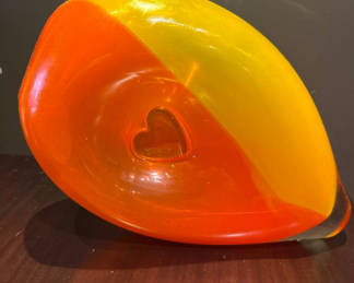 Lot 4: MoranobOrange and yellow glass sculpture