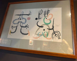 Lot 11: Framed abstract Miró print (limited edition)