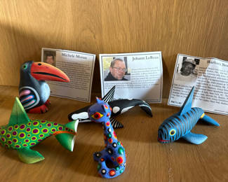 Lot 108: Handcrafted Painted Animal Sculptures