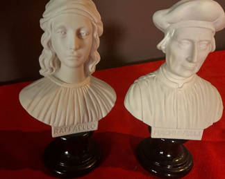 Lot 49: Raffaello and Machiavelli Bust Sculptures