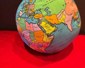 Lot 16: World map plush globe ball